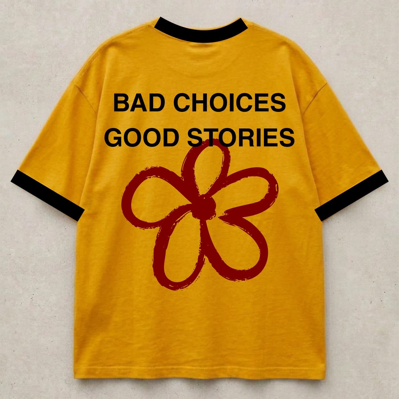 Bloom of Experience Crop back print: Bad Choices Good Stories